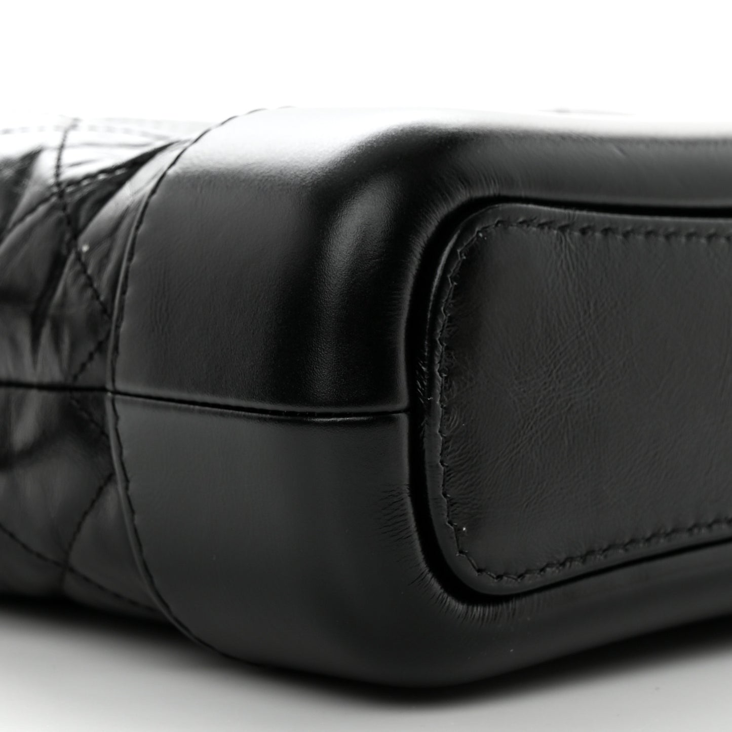 Aged Calfskin Quilted Small Gabrielle Hobo Black