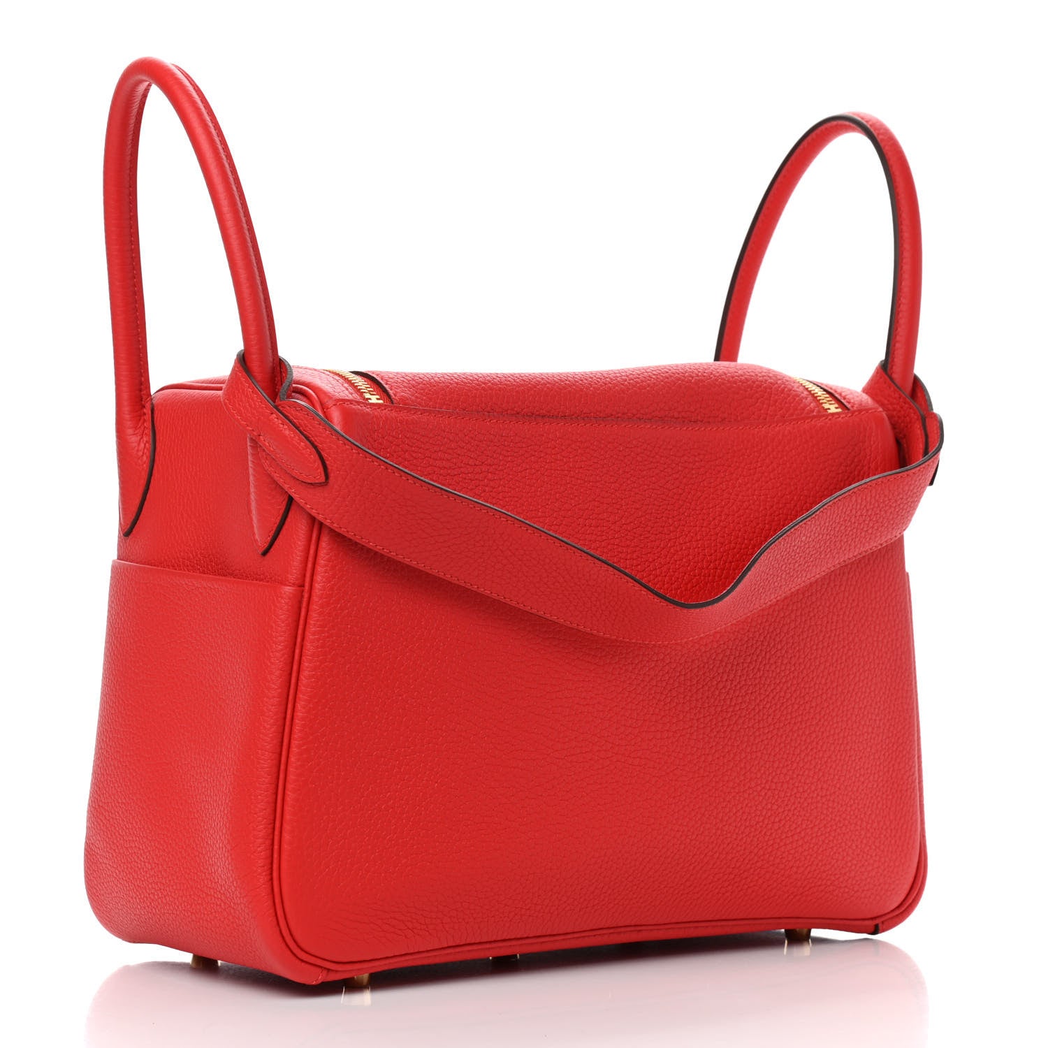 Hermes Taurillon Clemence Lindy 30 Rouge Tomate 3 of 9