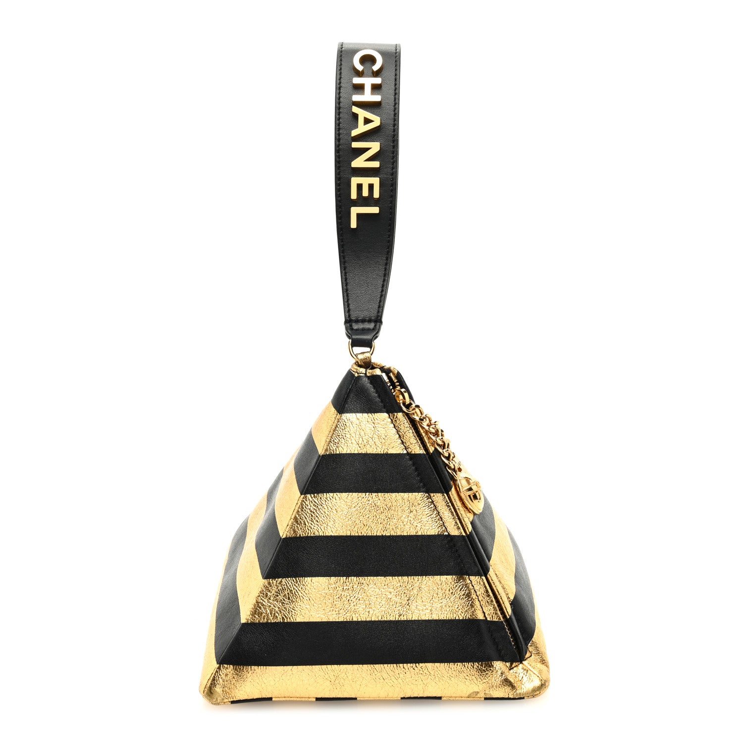 Chanel Metallic Lambskin CC Kheops Pyramid Bag Gold Black 1 of 7
