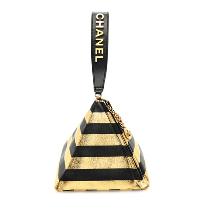 Chanel Metallic Lambskin CC Kheops Pyramid Bag Gold Black 1 of 7
