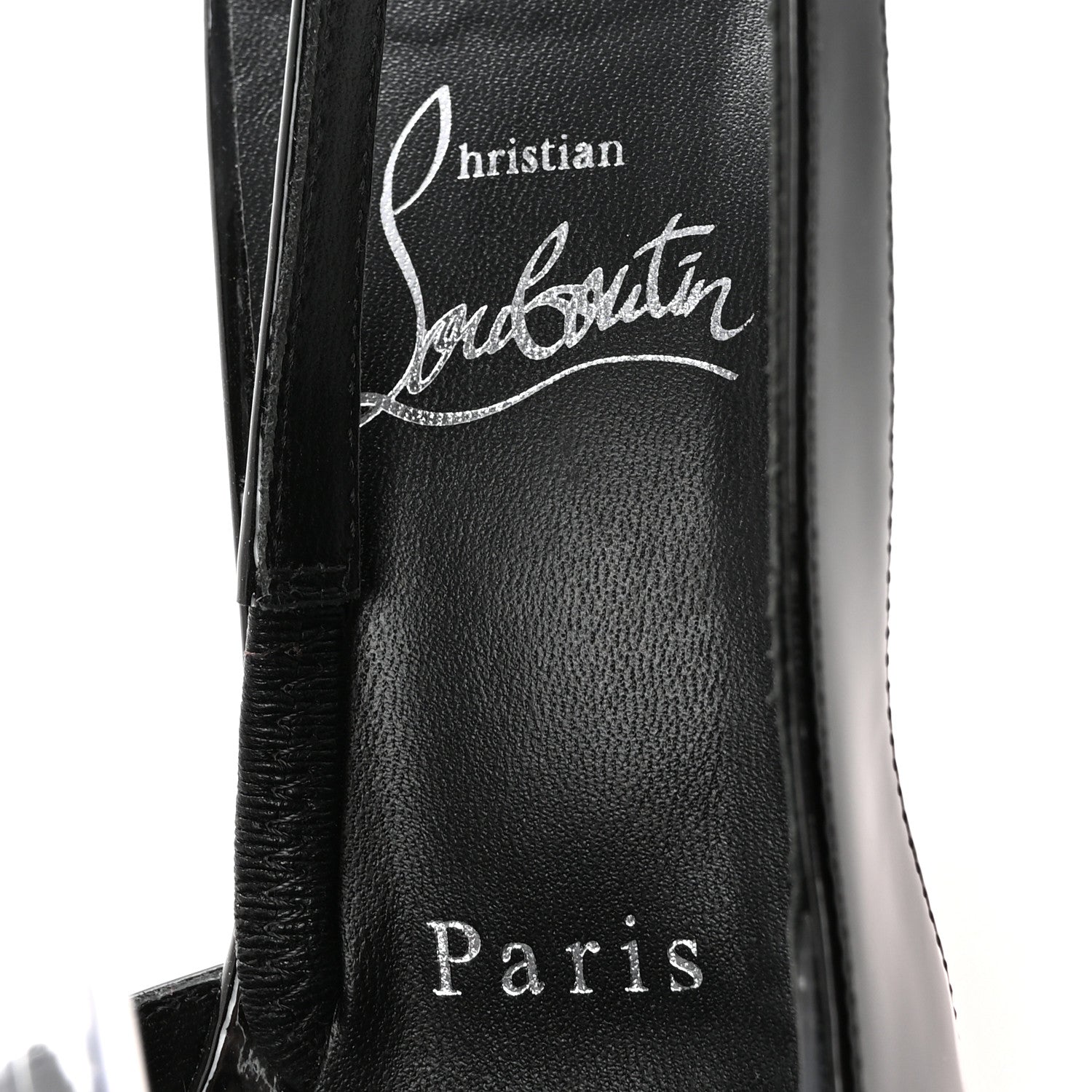 Christian Louboutin Patent PVC Posticha 80 Slingback Pumps 37 Black 8 of 9