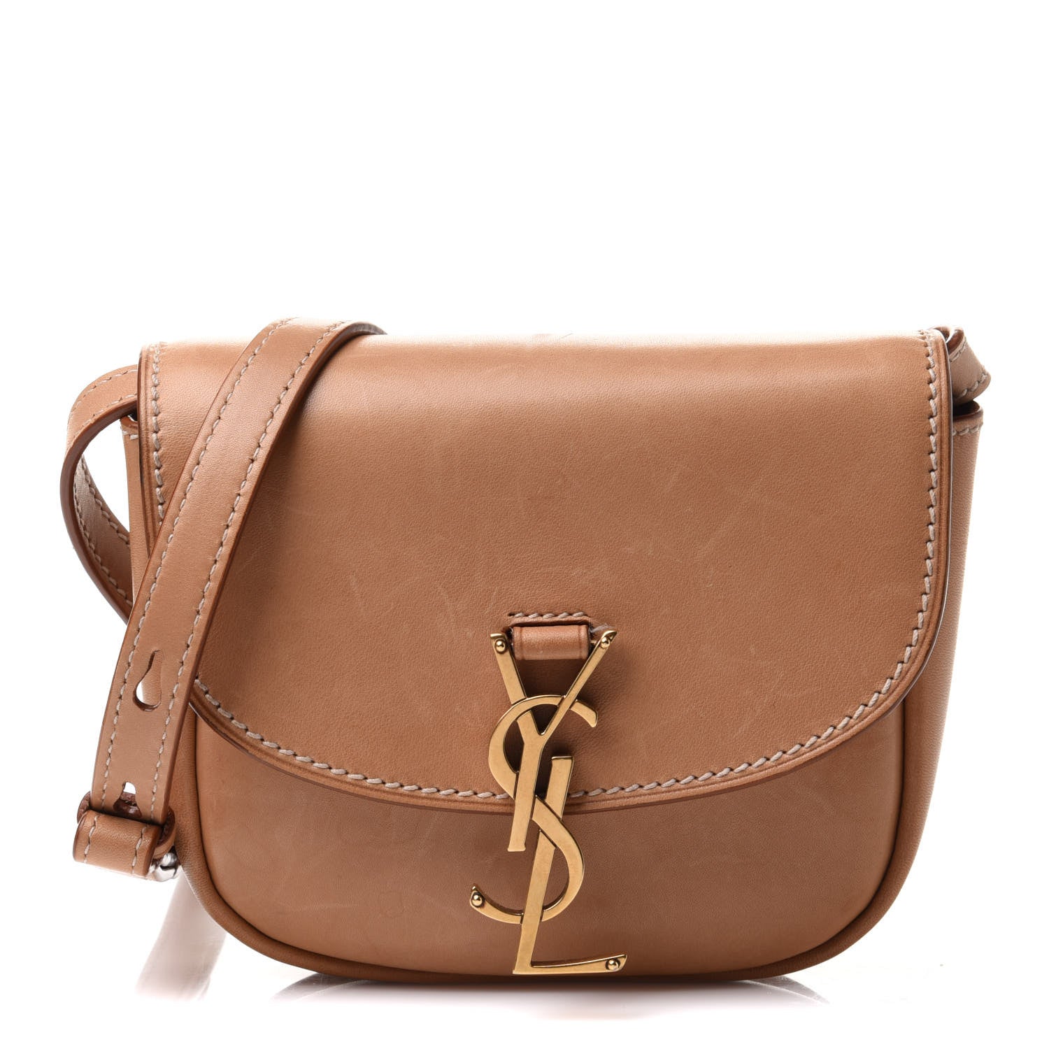 Saint Laurent Smooth Vintage Calfskin Small Kaia Satchel Brown Gold 1 of 11
