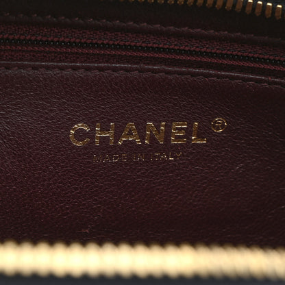 Chanel Shiny Sheepskin Chevron Quilted  Collar and Tie Camera Case Navy 6 of 10
