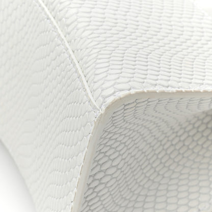 Balenciaga Matte Calfskin Snake Embossed Tonal B Small Hourglass Top Handle Bag Optic White 15 of 16
