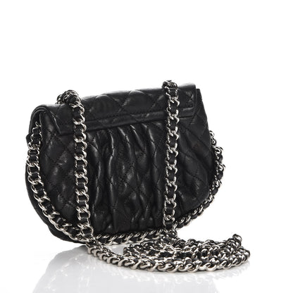 Chanel Washed Lambskin Quilted Mini Chain Around Flap Black 3 of 8