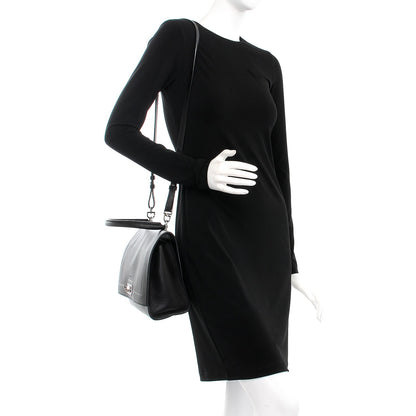 Givenchy Grained Calfskin Small Shark Lock Satchel Black 2 of 8