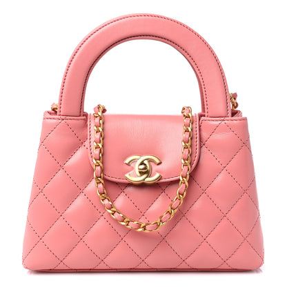 Chanel Shiny Aged Calfskin Quilted Nano Kelly Shopper Coral Pink 1 of 9