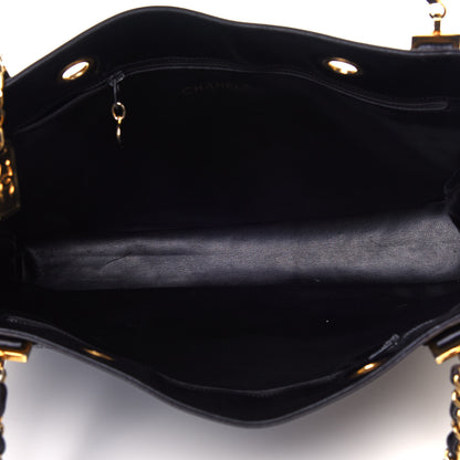 Chanel Lambskin Stitched Shopper Tote Black 9 of 21