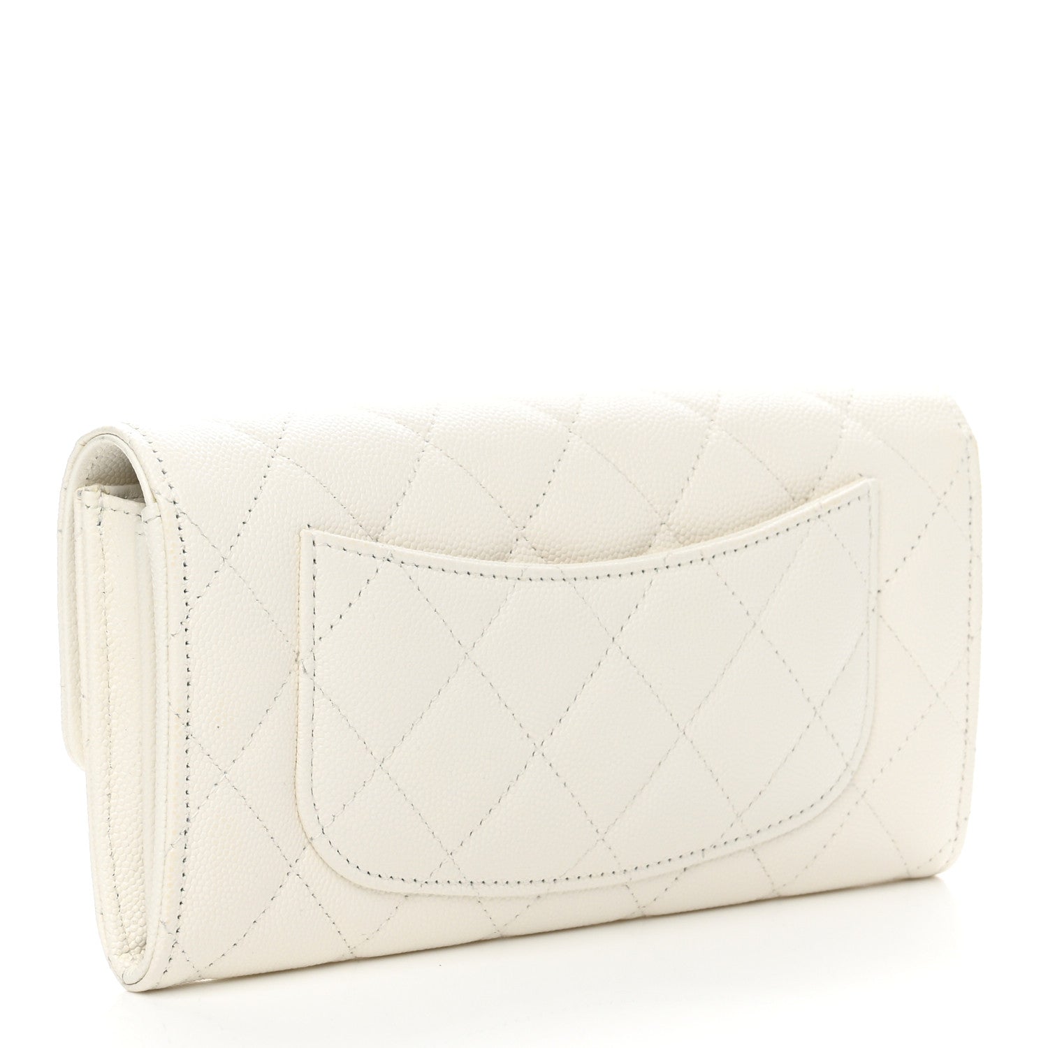 Chanel Caviar Quilted Large Flap Wallet White 3 of 9