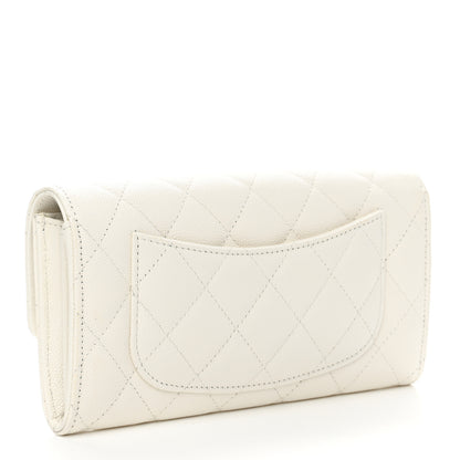 Chanel Caviar Quilted Large Flap Wallet White 3 of 9