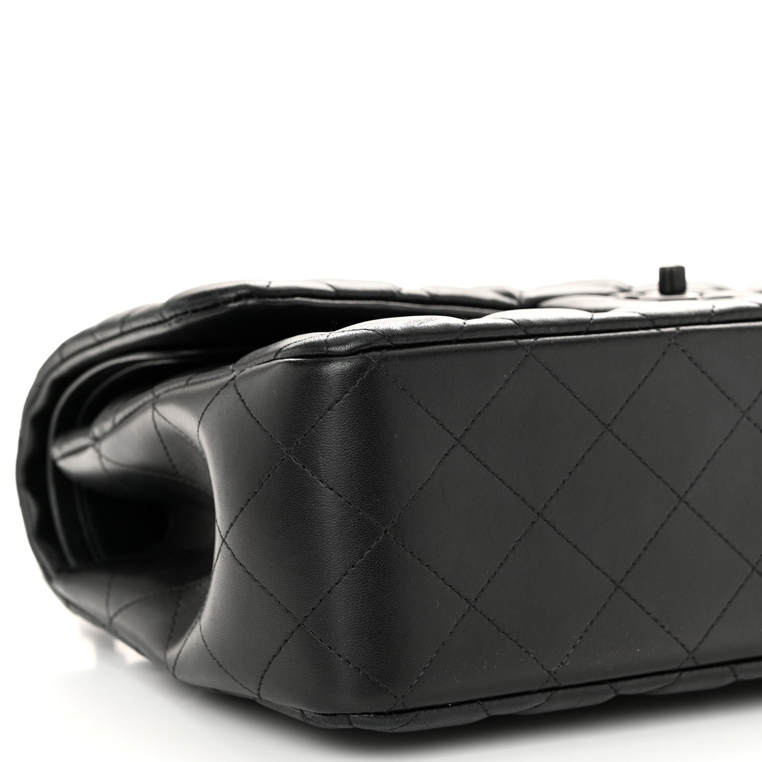 Chanel Lambskin Quilted Jumbo Double Flap So Black 9 of 11