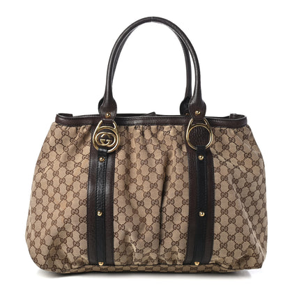 Gucci Monogram Medium Interlocking Icon Tote Dark Brown 1 of 4