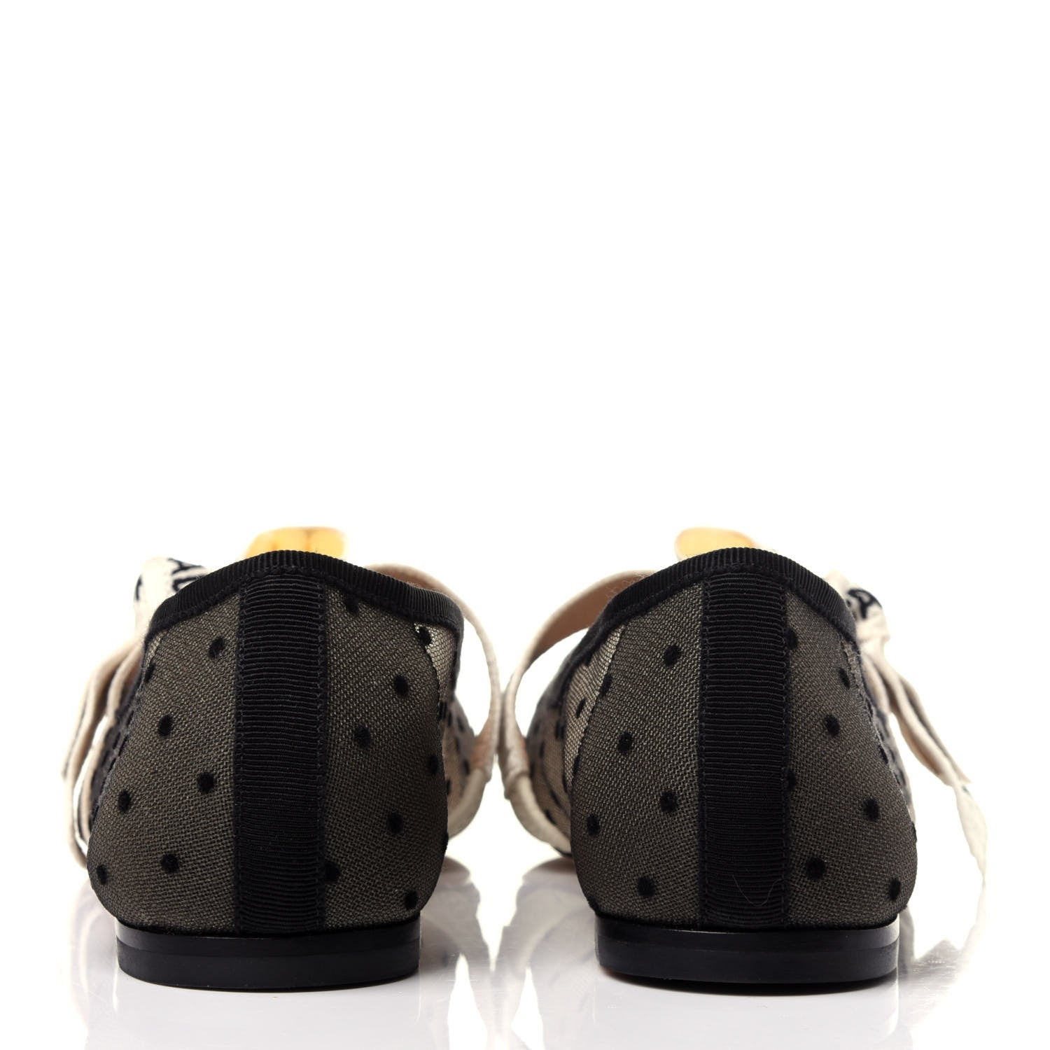 Christian Dior Swiss Tulle Dotted Miss J'Adior Ballet Pumps 36.5 Black Nude 5 of 11