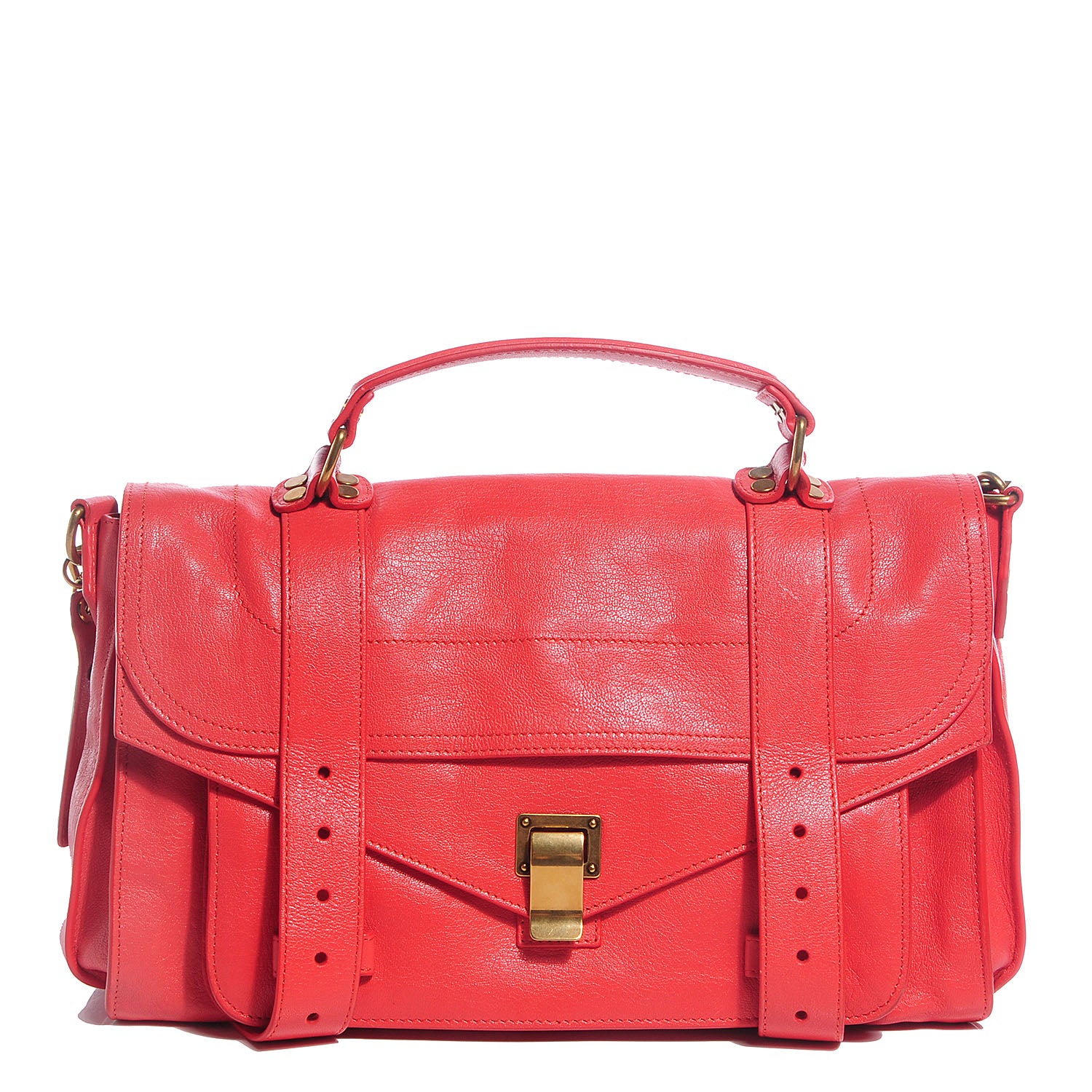 Proenza Schouler Lambskin Medium PS1 Satchel Deep Coral 1 of 12
