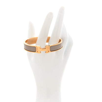 Hermes Enamel Narrow Clic Clac H Bracelet PM Rose Poudre 2 of 5