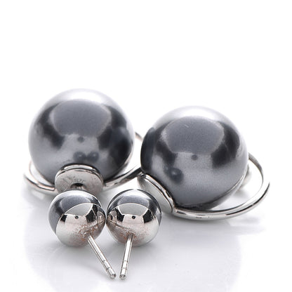 Christian Dior Pearl Crystal Mise En Dior Tribal Dangle Earrings Pink Grey 4 of 4