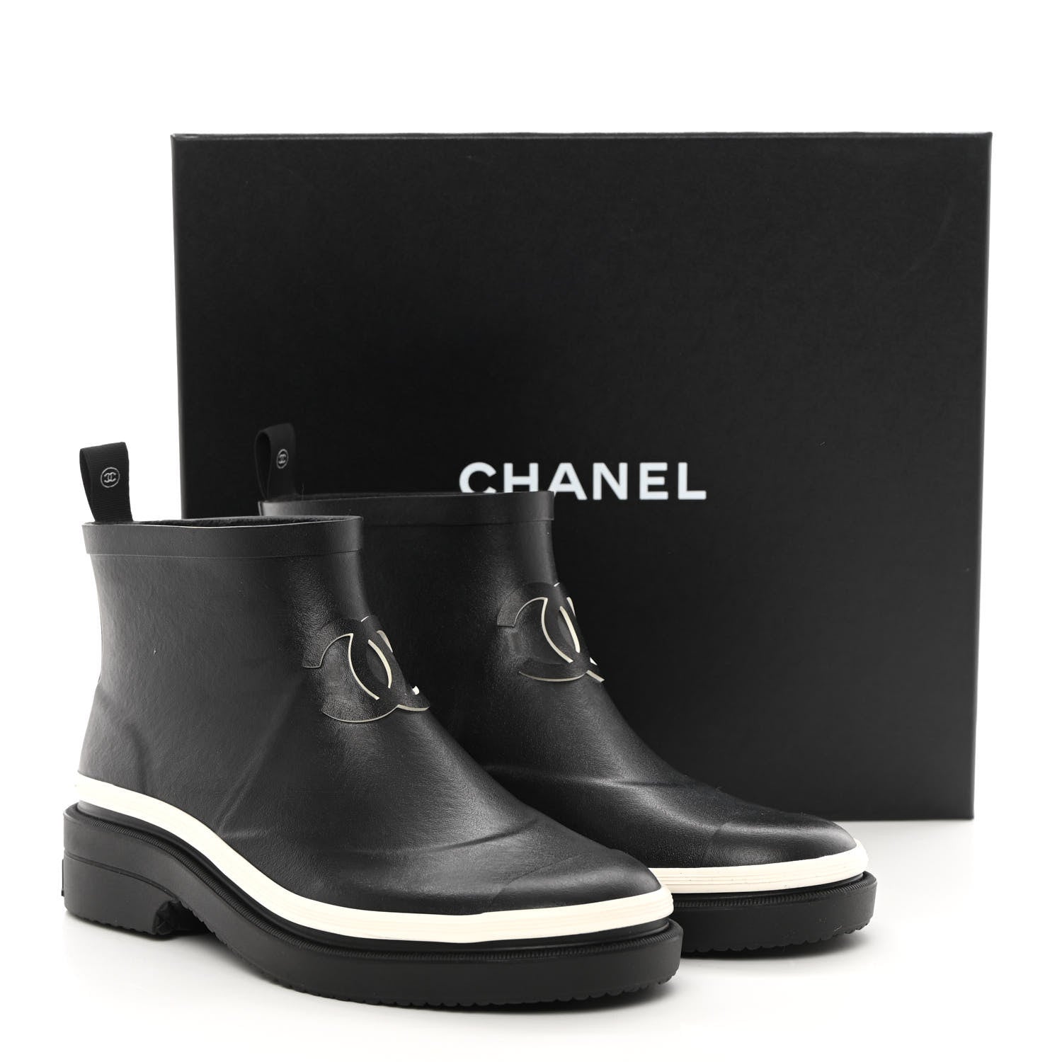 Chanel Caoutchouk CC Short Boots 39 Black 13 of 13