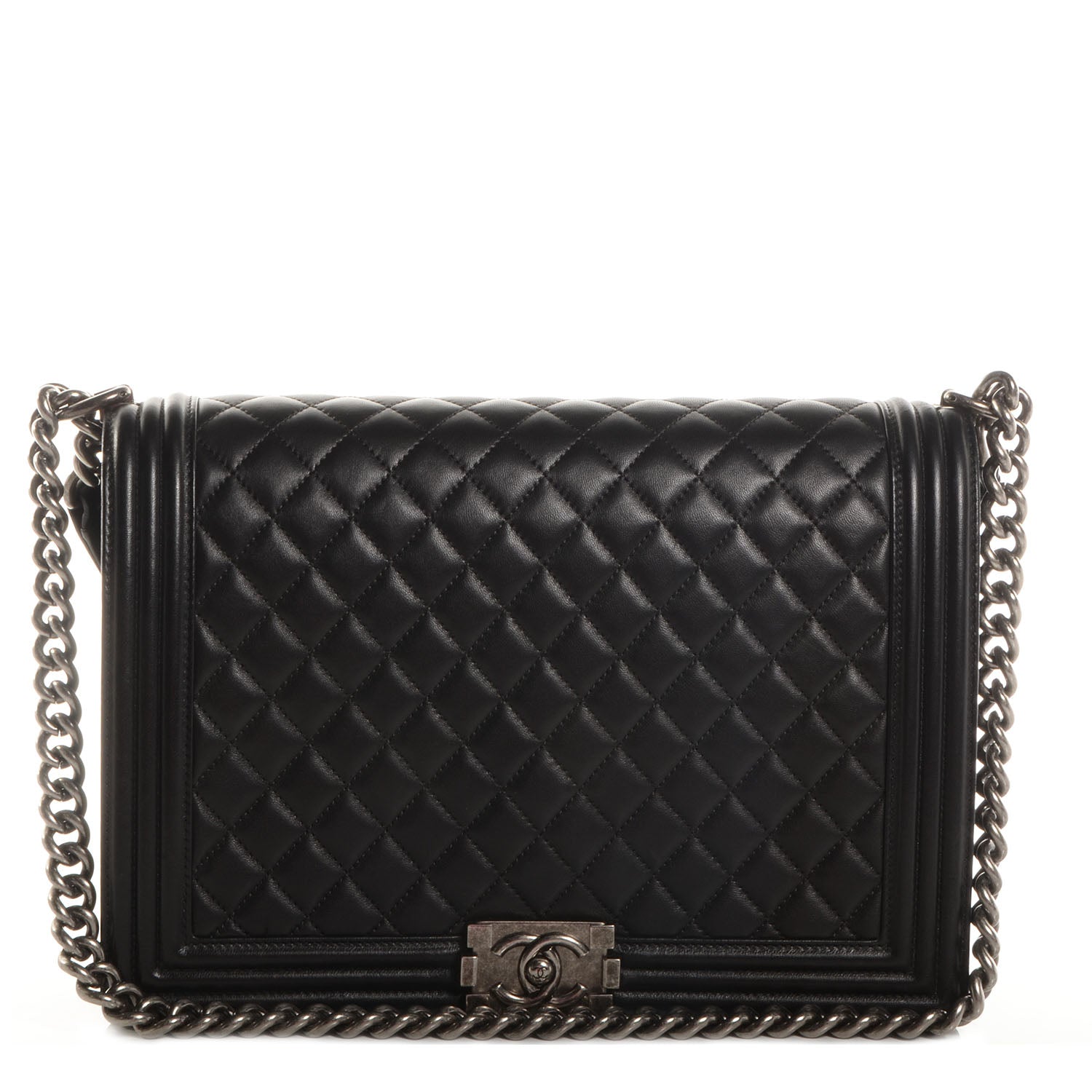 Chanel Lambskin Quilted Large Boy Flap Black 1 of 9
