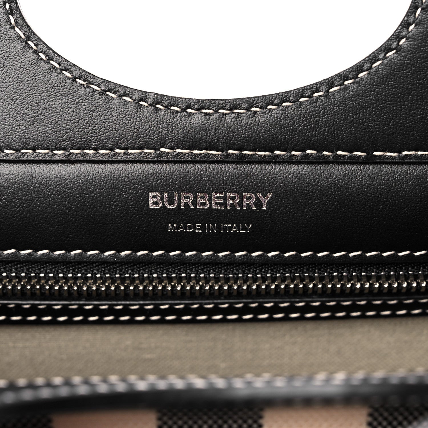Burberry Smooth Calfskin Archive Canvas Check Mini Pocket Bag Butter Beige Black 6 of 10