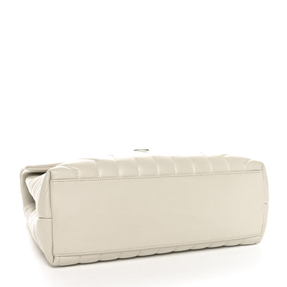 Saint Laurent Calfskin Y Quilted Monogram Medium Loulou Chain Satchel Crema Soft 4 of 10