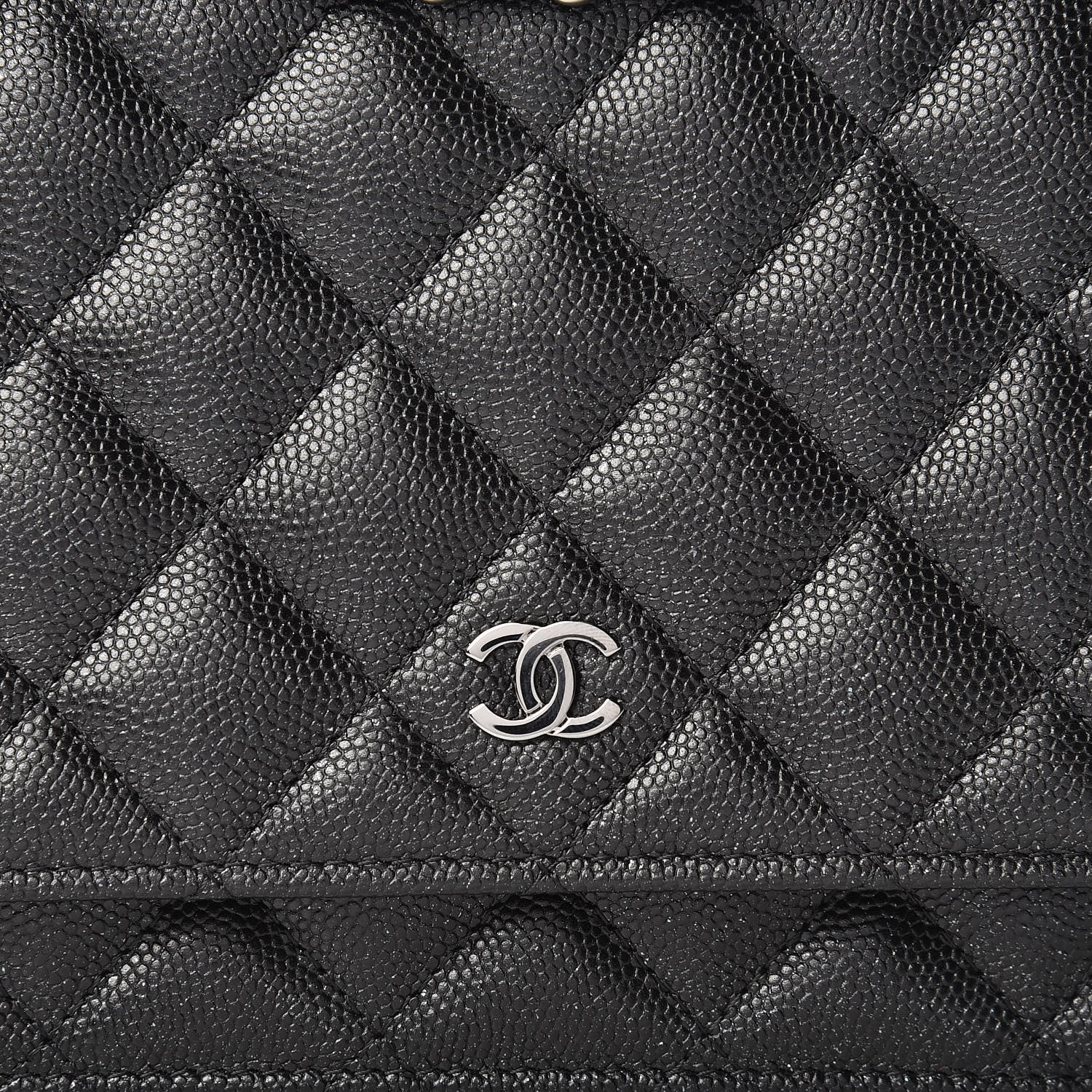 Chanel Iridescent Caviar Quilted Wallet On Chain WOC Black 9 of 14