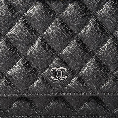 Chanel Iridescent Caviar Quilted Wallet On Chain WOC Black 9 of 14