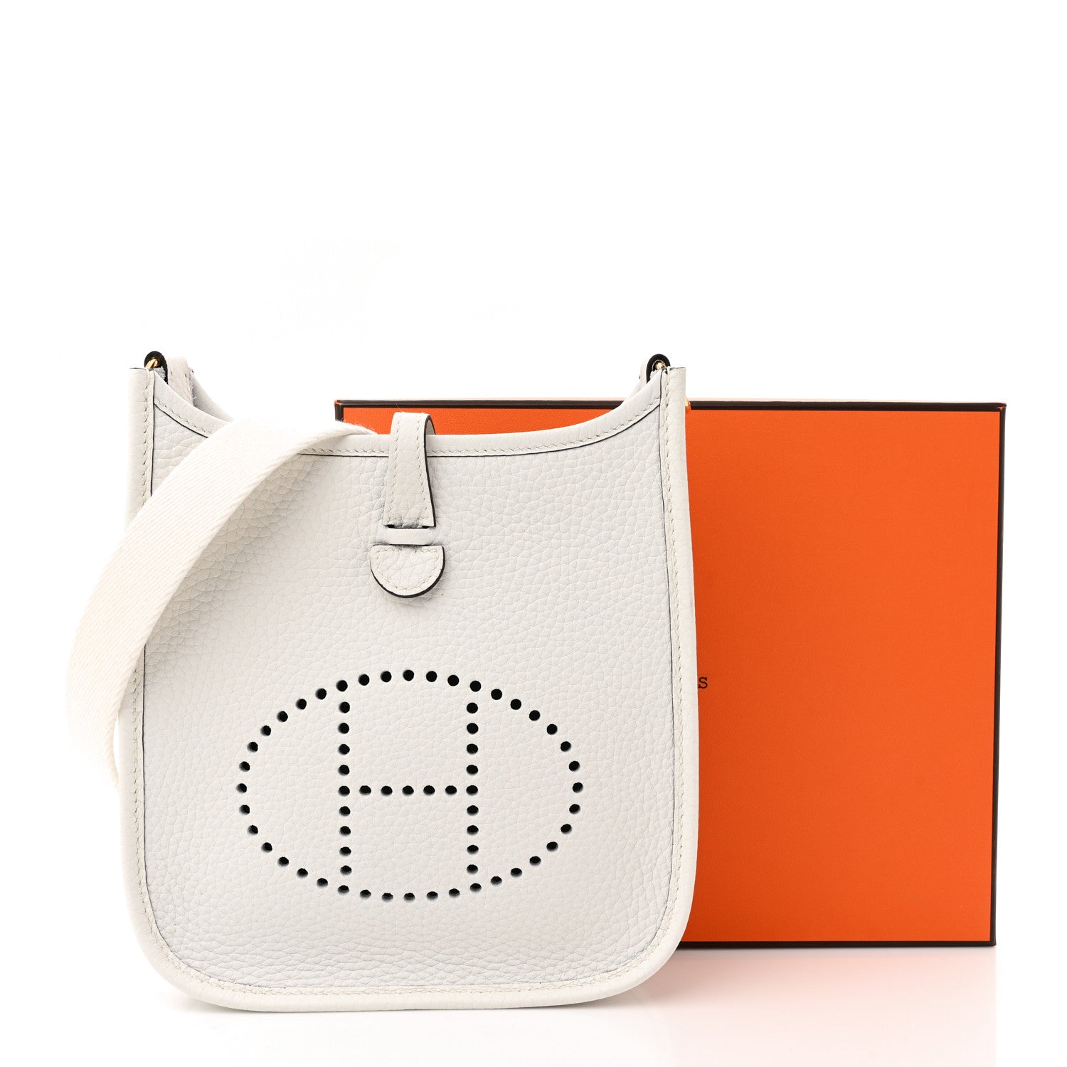 Hermes Taurillon Clemence Evelyne TPM New White 11 of 11