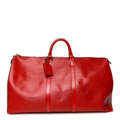 Louis Vuitton Epi Keepall 55 Castillan Red 1 of 21