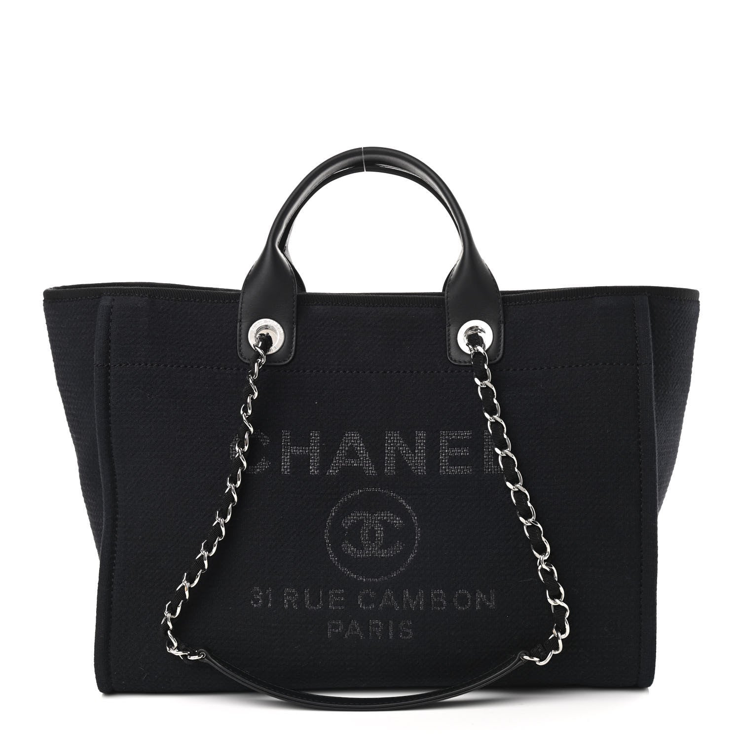 Chanel Deauville Tote Black 3 of 10