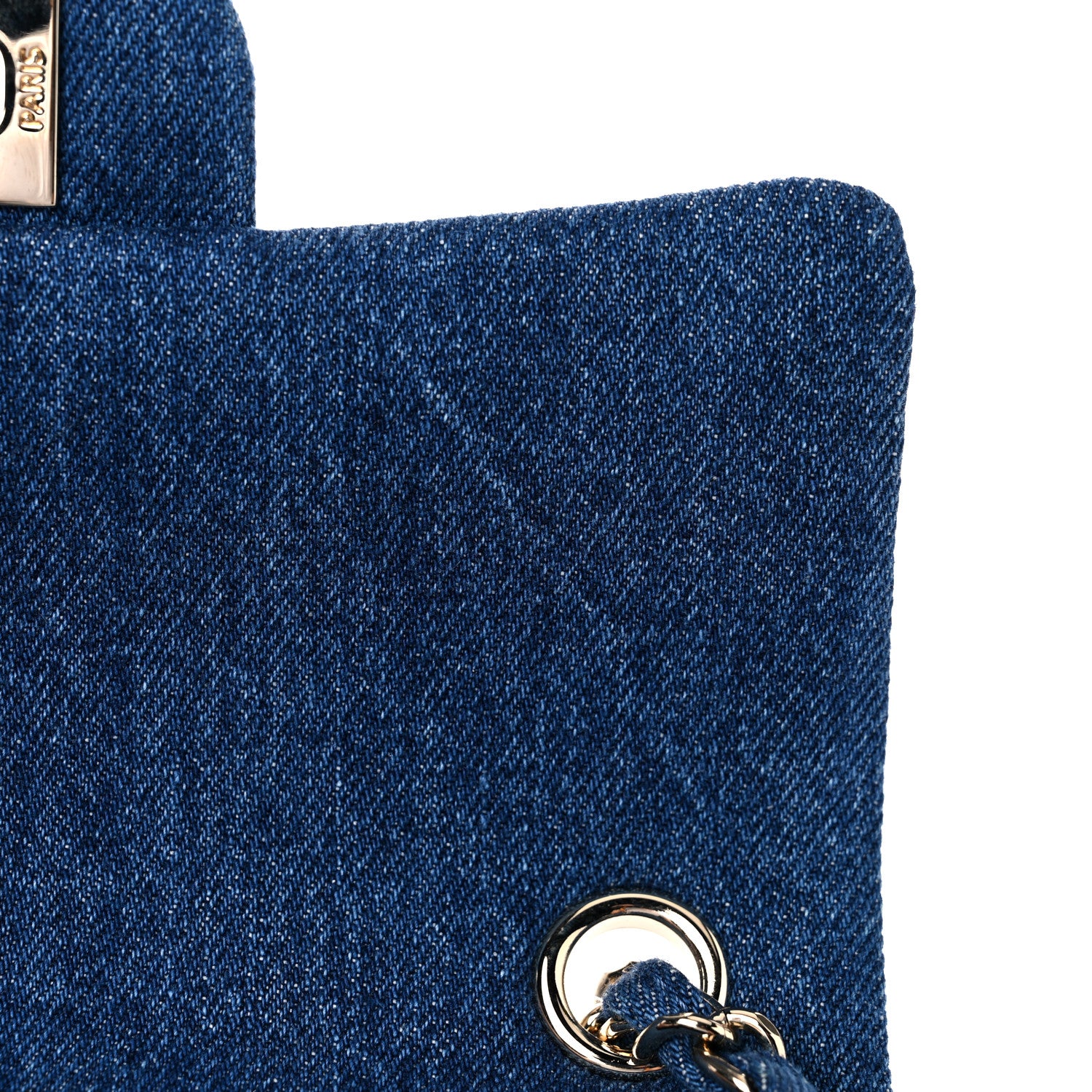 Chanel Striated Quilted Classics in Fabrics Mini Rectangular Flap Blue 10 of 11