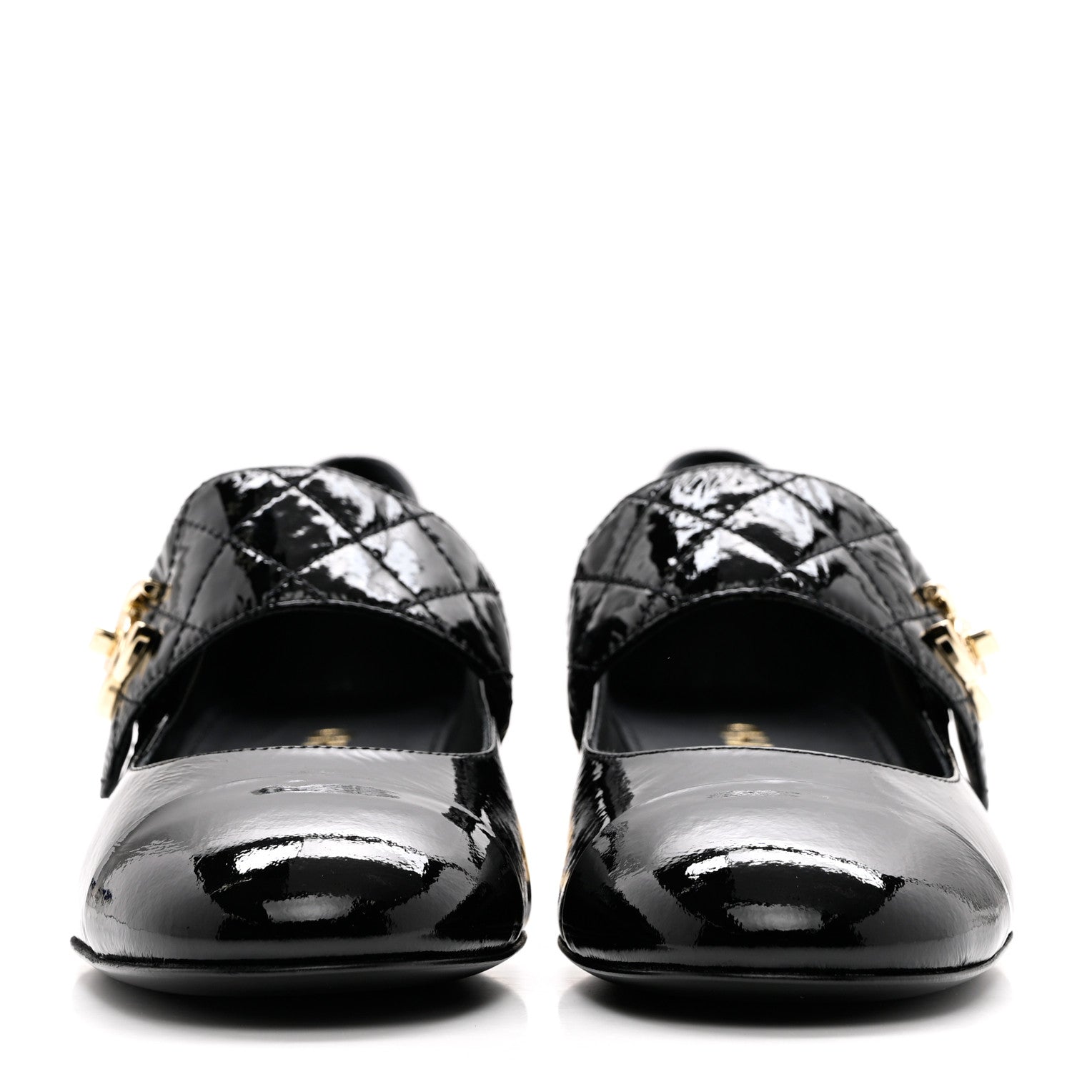 Chanel Patent Goatskin Cap Toe Mary Janes 38.5 Black 2 of 8