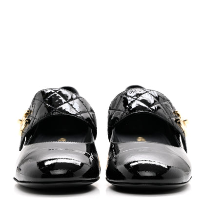 Chanel Patent Goatskin Cap Toe Mary Janes 38.5 Black 2 of 8