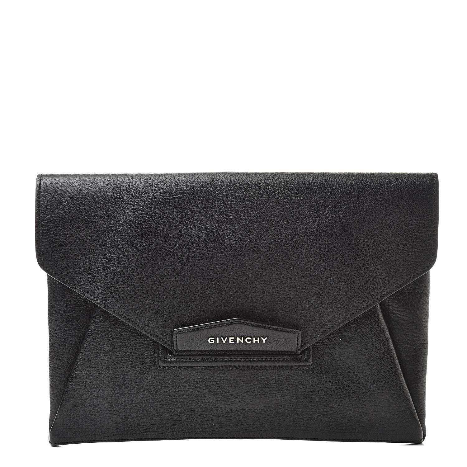 Givenchy Sugar Goatskin Medium Antigona Envelope Clutch Black 1 of 10