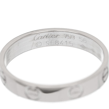 Cartier 18K White Gold 3.5mm LOVE Wedding Band Ring 56 7.75 4 of 5