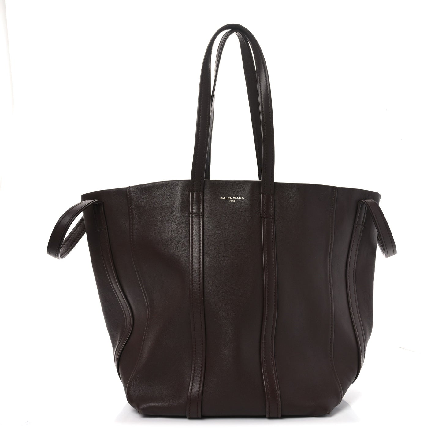 Calfskin Large Laundry Cabas Tote Marron Chocolate