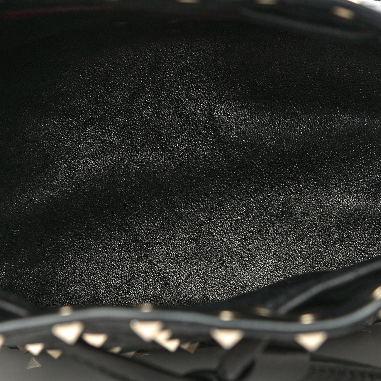 Nappa Mini Rockstud Spike Bucket Bag Black