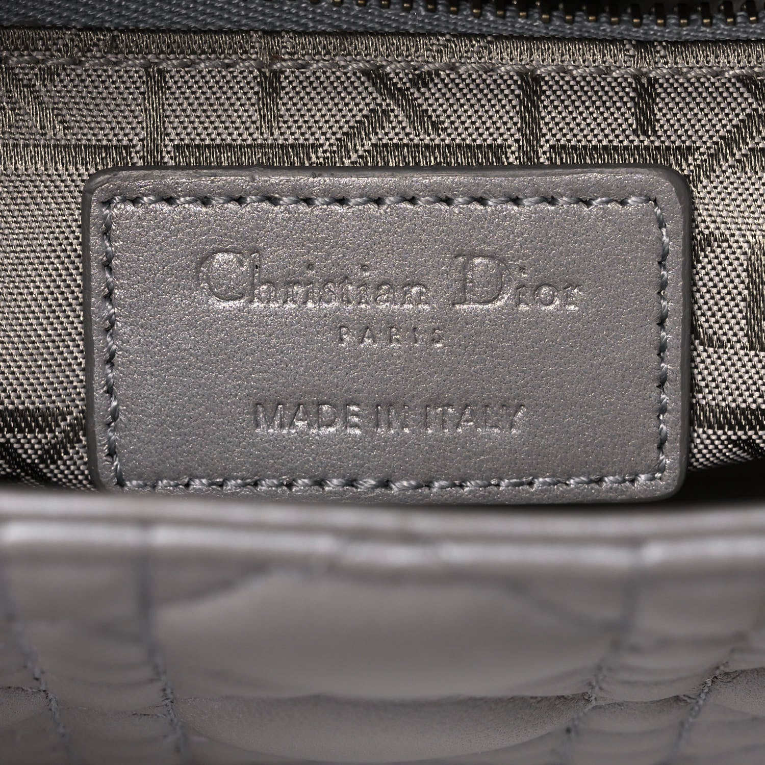 Christian Dior Metallic Lambskin Cannage Mini Lady Dior Grey 6 of 20