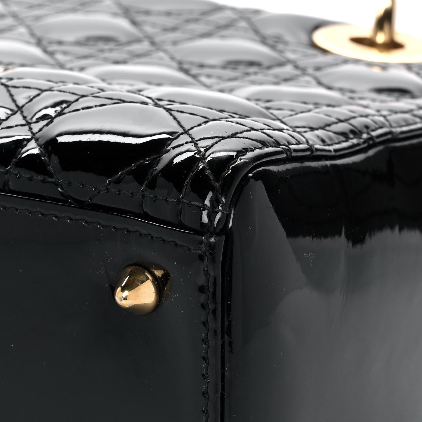 Patent Cannage Medium Lady Dior Black