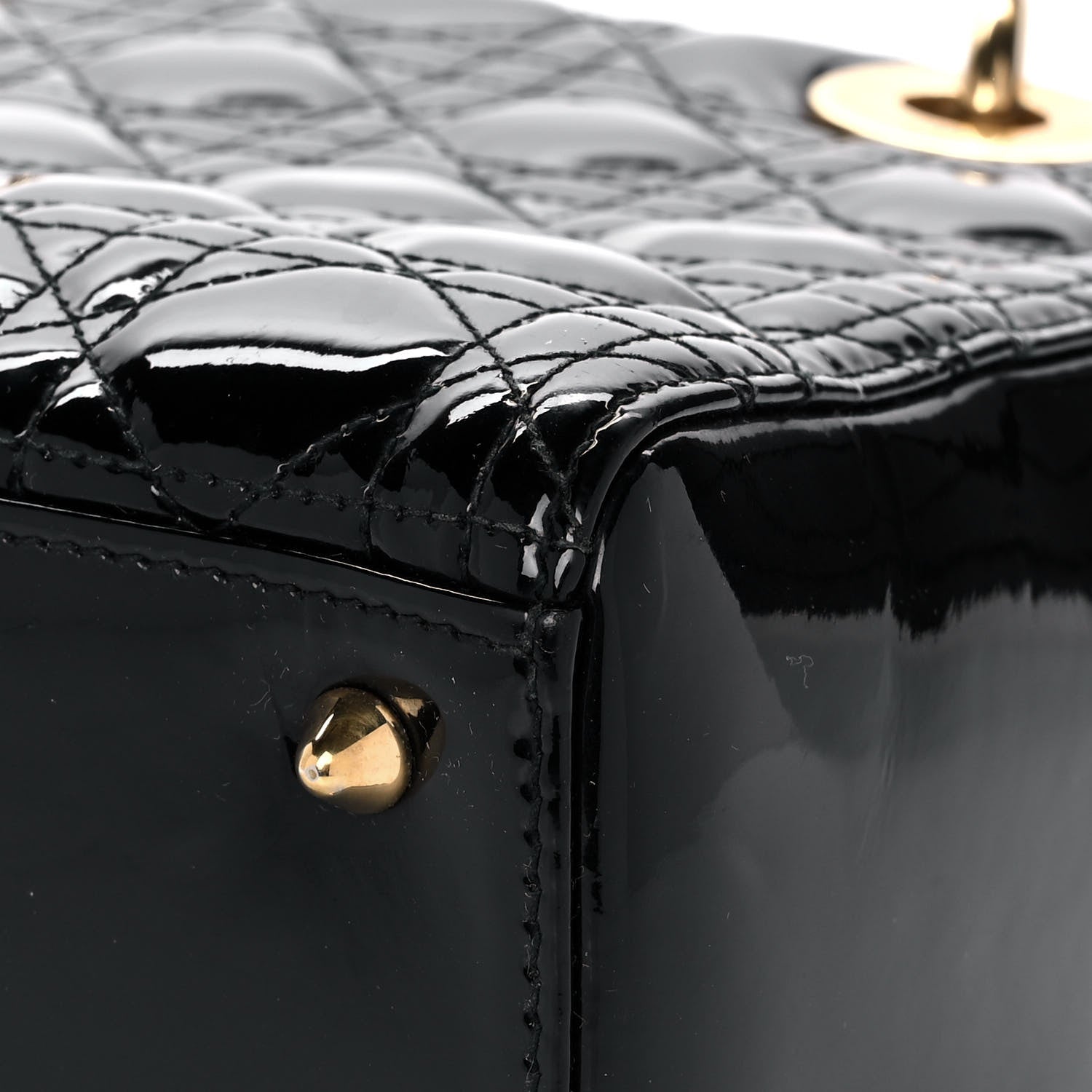 Christian Dior Patent Cannage Medium Lady Dior Black 12 of 17