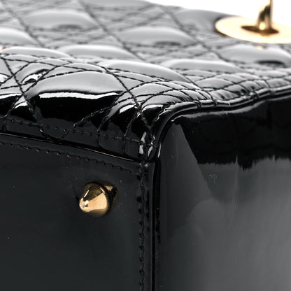 Christian Dior Patent Cannage Medium Lady Dior Black 12 of 17