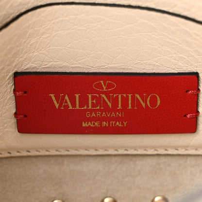 Valentino Garavani Grainy Calfskin Small Rockstud Top Handle Bag Light Ivory 6 of 9