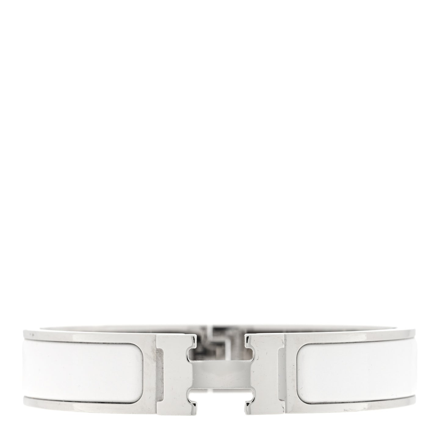 Enamel Narrow Clic Clac H Bracelet PM White