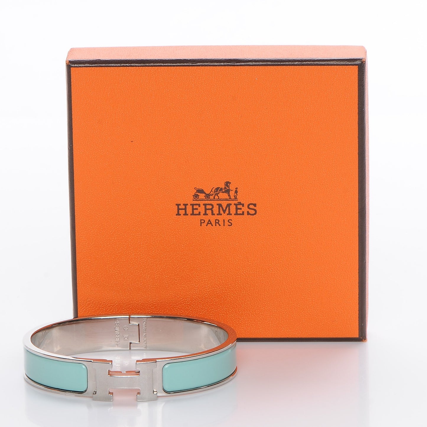 Enamel Narrow Clic Clac H Bracelet PM Lagoon