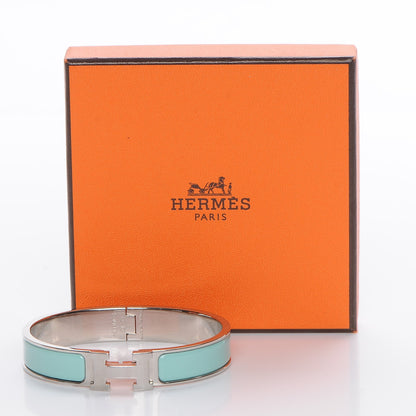 Hermes Enamel Narrow Clic Clac H Bracelet PM Lagoon 5 of 5