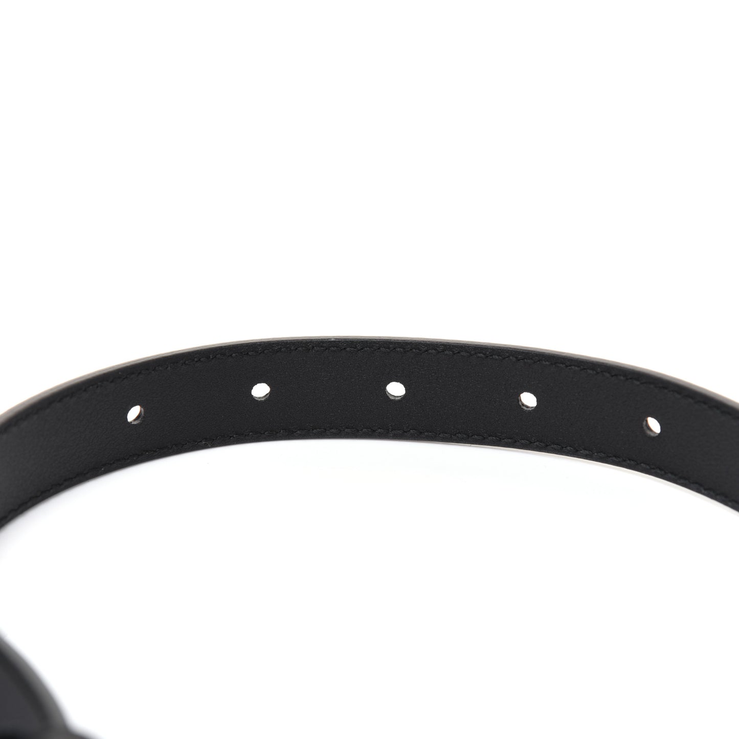 Calfskin Pearl Double G 20mm Belt 95 38 Black Cream