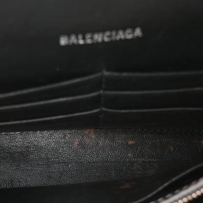 Balenciaga Metallic Calfskin Crocodile Embossed Hourglass Chain Bag  Silver 5 of 10