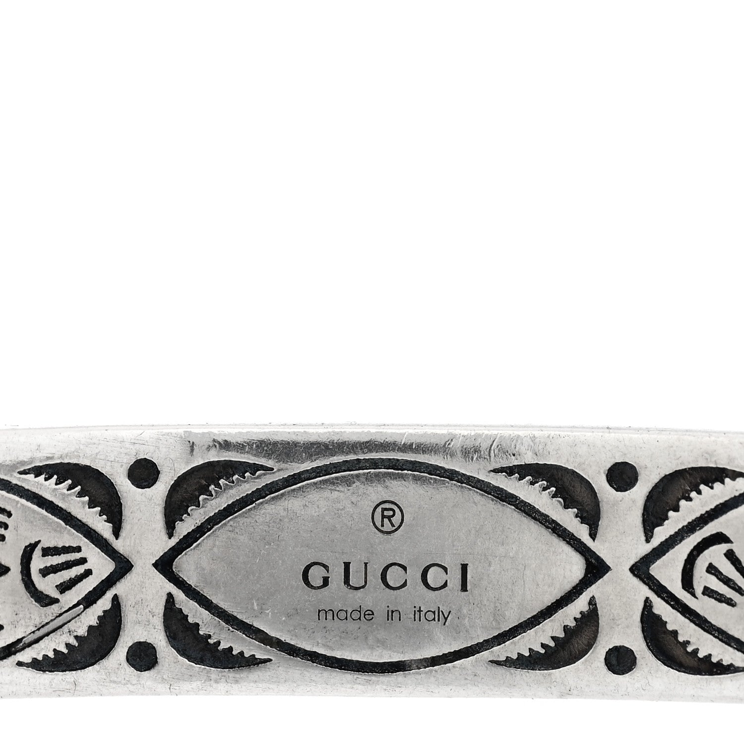 Gucci Sterling Silver Enamel Interlocking G Cuff Bracelet Green 3 of 3