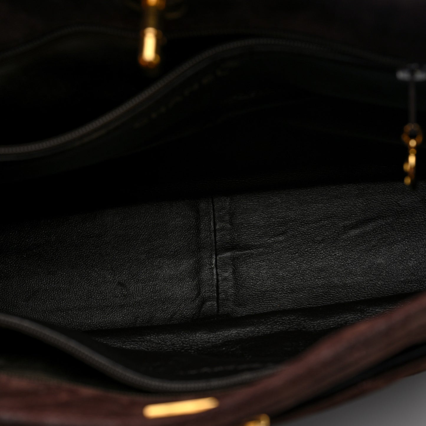 Suede Quilted Small CC Shopping Tote Brown