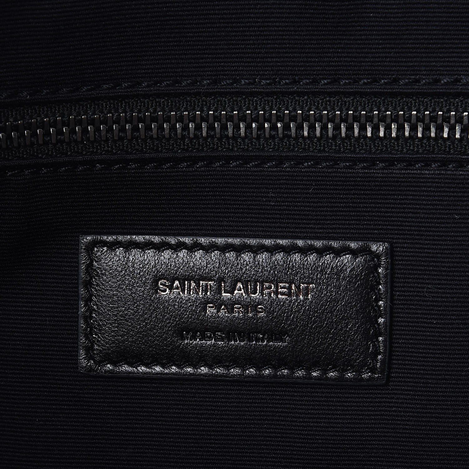 Saint Laurent Calfskin Crocodile Embossed Large Convertible ID Bag Black 7 of 8