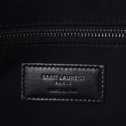 Saint Laurent Calfskin Crocodile Embossed Large Convertible ID Bag Black 7 of 8